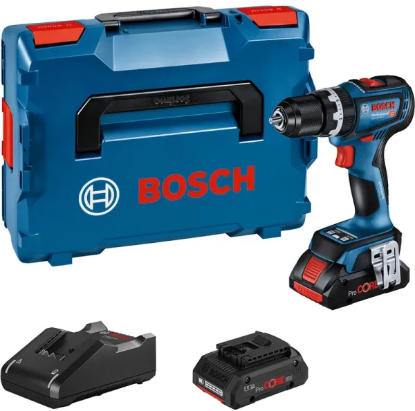Bosch sladdlös slagborrmaskin GSB 18V-90 C 2X4.0AH PROCORE GAL 18V-40 L-BOXX COMO