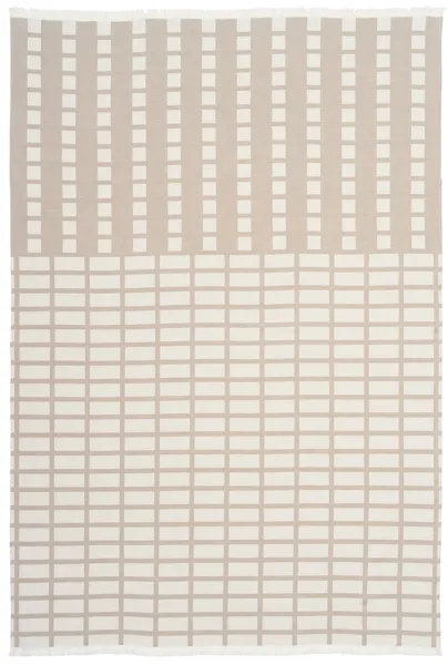 KRISTINA DAM STUDIO Contemporary pläd - offwhite och beige bomull (180x130)